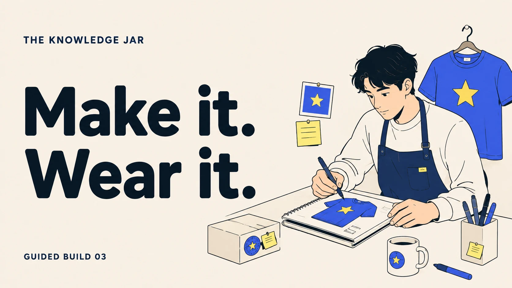 Make it. Wear it.: illustrated retro-tech creator workspace